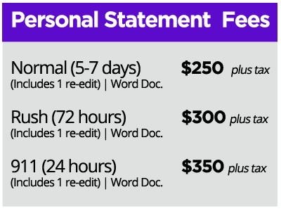 personal statements writing services